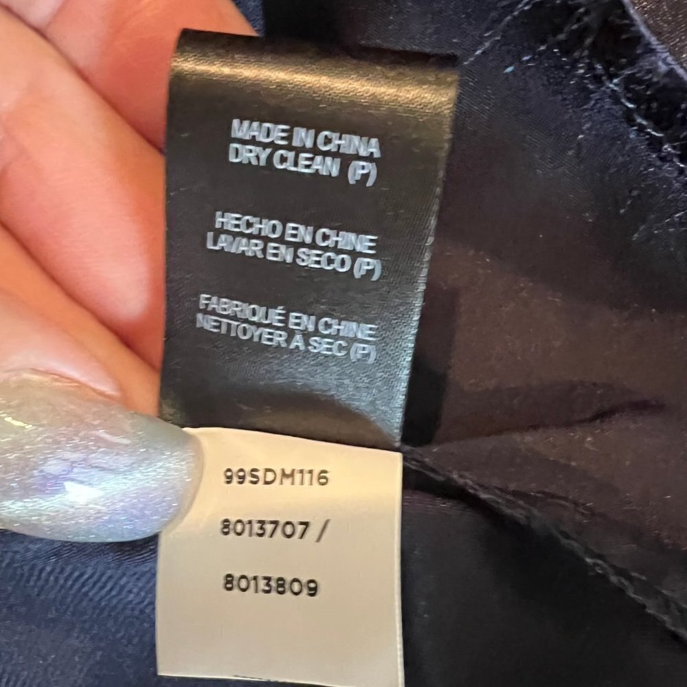 Tahari Navy Sequin Formal Mother of the Bride with silk shawl, Black Tie Size 2 - Picture 11 of 15